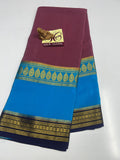 PURE MYSORE CREPE SILK WITH EMBROIDERY SAREE WITH BLOUSE PIECE - SK-472-PMCSWESWBP