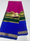 PURE MYSORE CREPE SILK WITH EMBROIDERY SAREE WITH BLOUSE PIECE - SK-481-PMCSWESWBP
