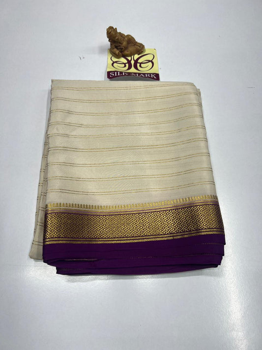 PURE MYSORE CREPE SILK WITH EMBROIDERY SAREE WITH BLOUSE PIECE - SK-487-PMCSWESWBP