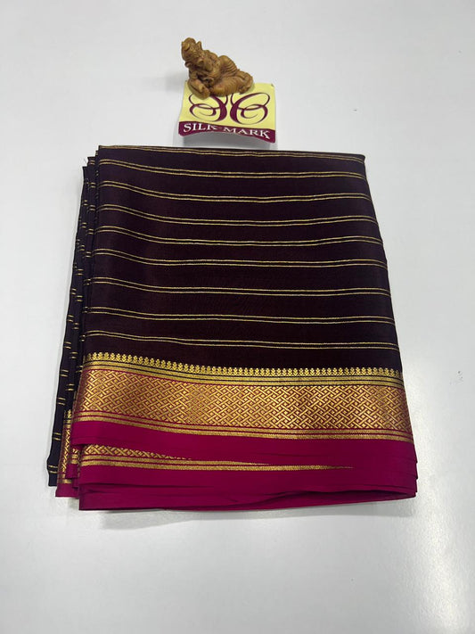 PURE MYSORE CREPE SILK WITH EMBROIDERY SAREE WITH BLOUSE PIECE - SK-491-PMCSWESWBP