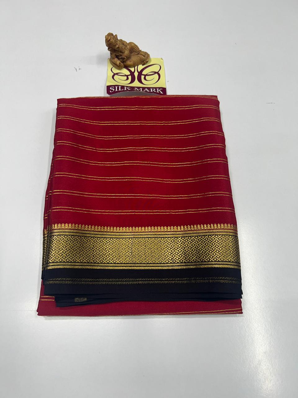 PURE MYSORE CREPE SILK WITH EMBROIDERY SAREE WITH BLOUSE PIECE - SK-492-PMCSWESWBP