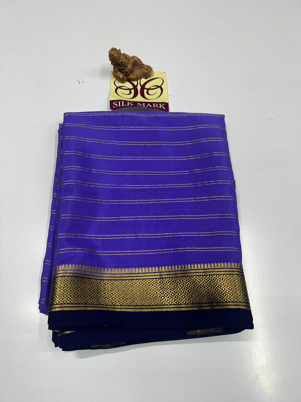 PURE MYSORE CREPE SILK WITH EMBROIDERY SAREE WITH BLOUSE PIECE - SK-493-PMCSWESWBP
