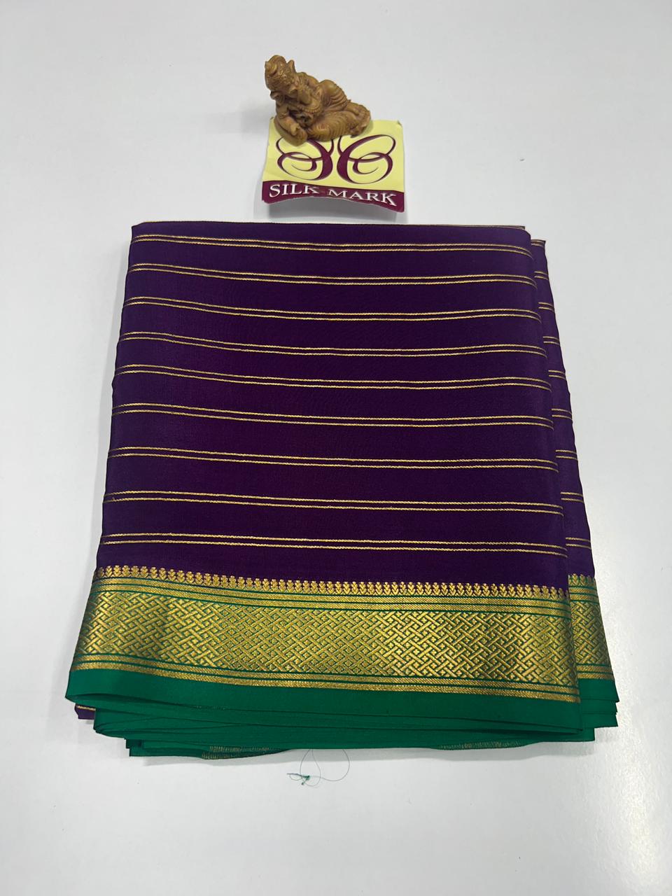 PURE MYSORE CREPE SILK WITH EMBROIDERY SAREE WITH BLOUSE PIECE - SK-496-PMCSWESWBP