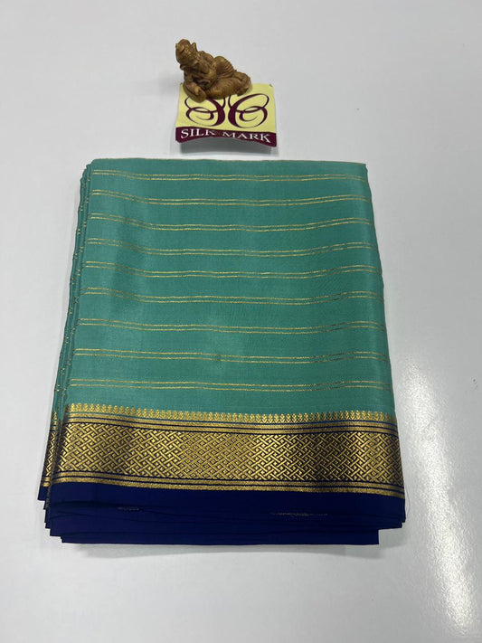 PURE MYSORE CREPE SILK WITH EMBROIDERY SAREE WITH BLOUSE PIECE - SK-498-PMCSWESWBP