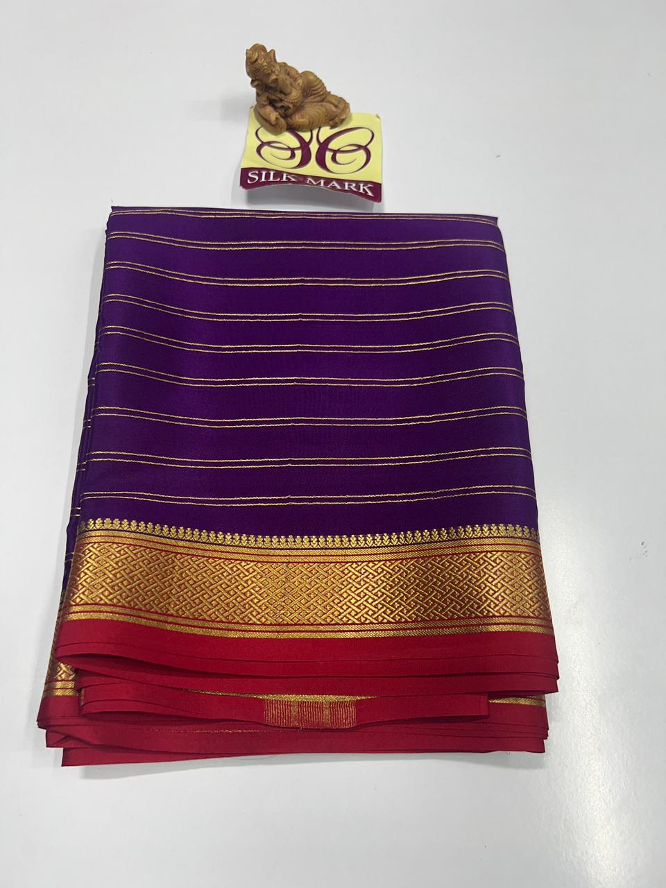 PURE MYSORE CREPE SILK WITH EMBROIDERY SAREE WITH BLOUSE PIECE - SK-504-PMCSWESWBP
