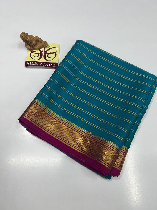 PURE MYSORE CREPE SILK WITH EMBROIDERY SAREE WITH BLOUSE PIECE - SK-503-PMCSWESWBP