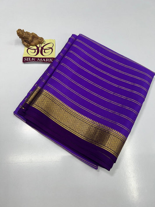 PURE MYSORE CREPE SILK WITH EMBROIDERY SAREE WITH BLOUSE PIECE - SK-514-PMCSWESWBP