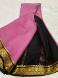 LIGHT WEIGHT CONTRAST PALLU AND CONTRAST BLOUSE PURE MYSORECREPE SILK SAREES - SK-462-LWCPACBPMSS