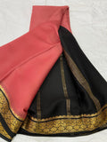 LIGHT WEIGHT CONTRAST PALLU AND CONTRAST BLOUSE PURE MYSORECREPE SILK SAREES - SK-464-LWCPACBPMSS