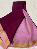 LIGHT WEIGHT CONTRAST PALLU AND CONTRAST BLOUSE PURE MYSORECREPE SILK SAREES - SK-468-LWCPACBPMSS