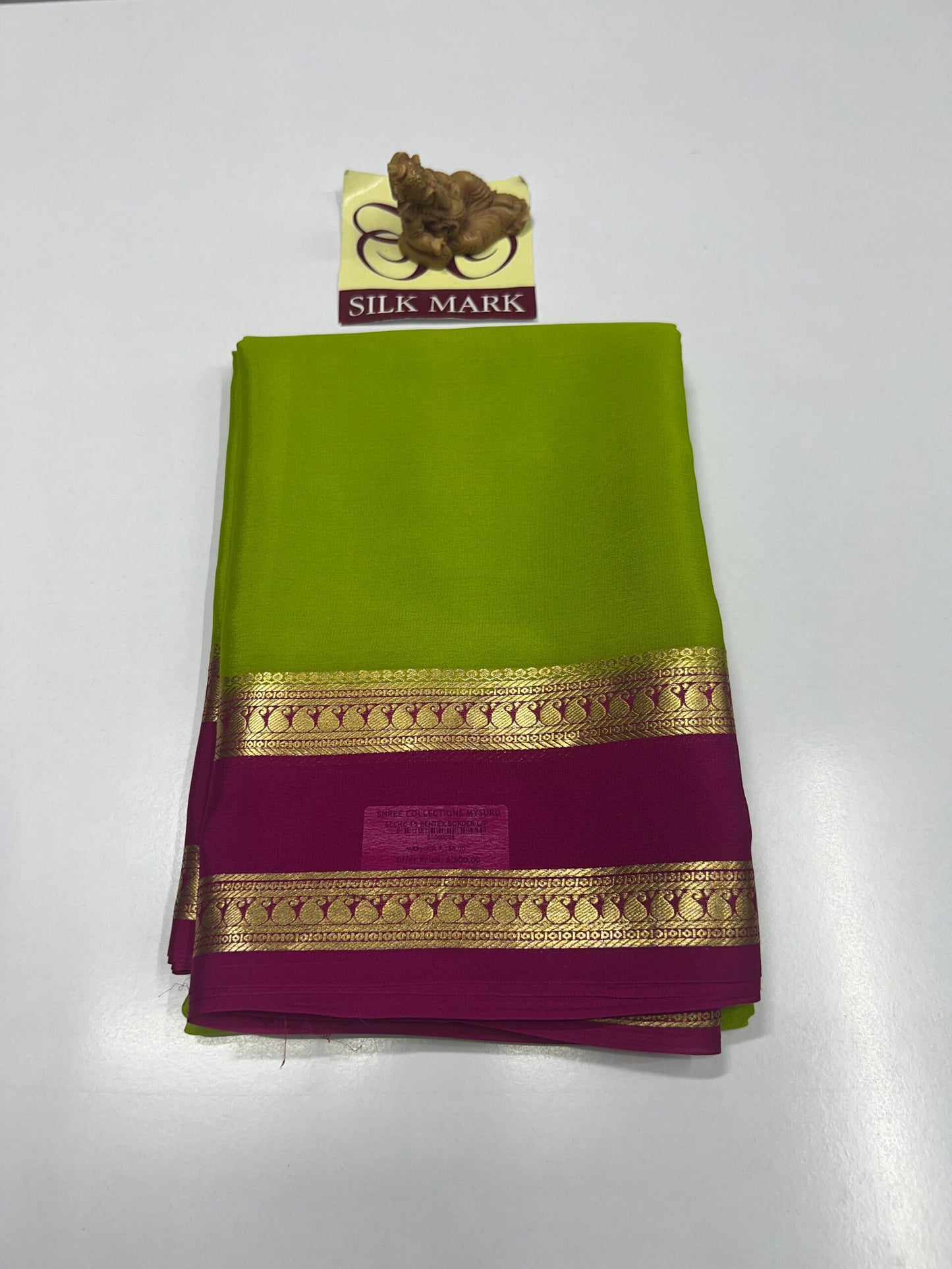 PURE MYSORE CREPE SILK SAREES WITH BLOUSE PIECE SILK MARK CERTIFIED 75 GSM THICKNESS - SK-497-PMCSSWBPSMC7GT