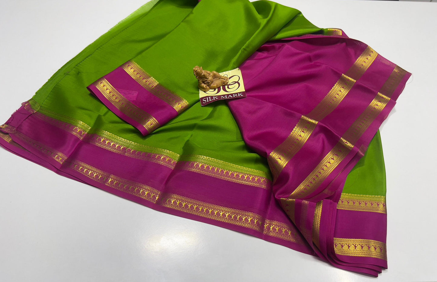 PURE MYSORE CREPE SILK SAREES WITH BLOUSE PIECE SILK MARK CERTIFIED 75 GSM THICKNESS - SK-508-PMCSSWBPSMC7GT