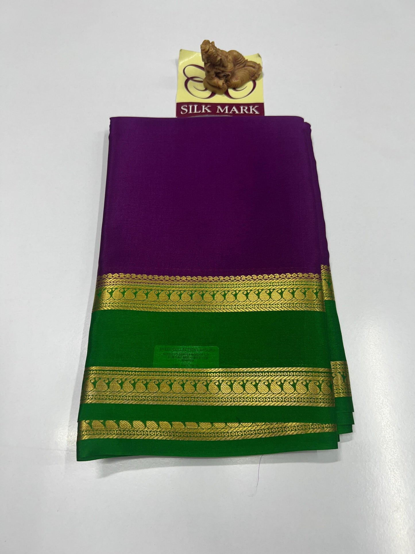 PURE MYSORE CREPE SILK SAREES WITH BLOUSE PIECE SILK MARK CERTIFIED 75 GSM THICKNESS - SK-513-PMCSSWBPSMC7GT