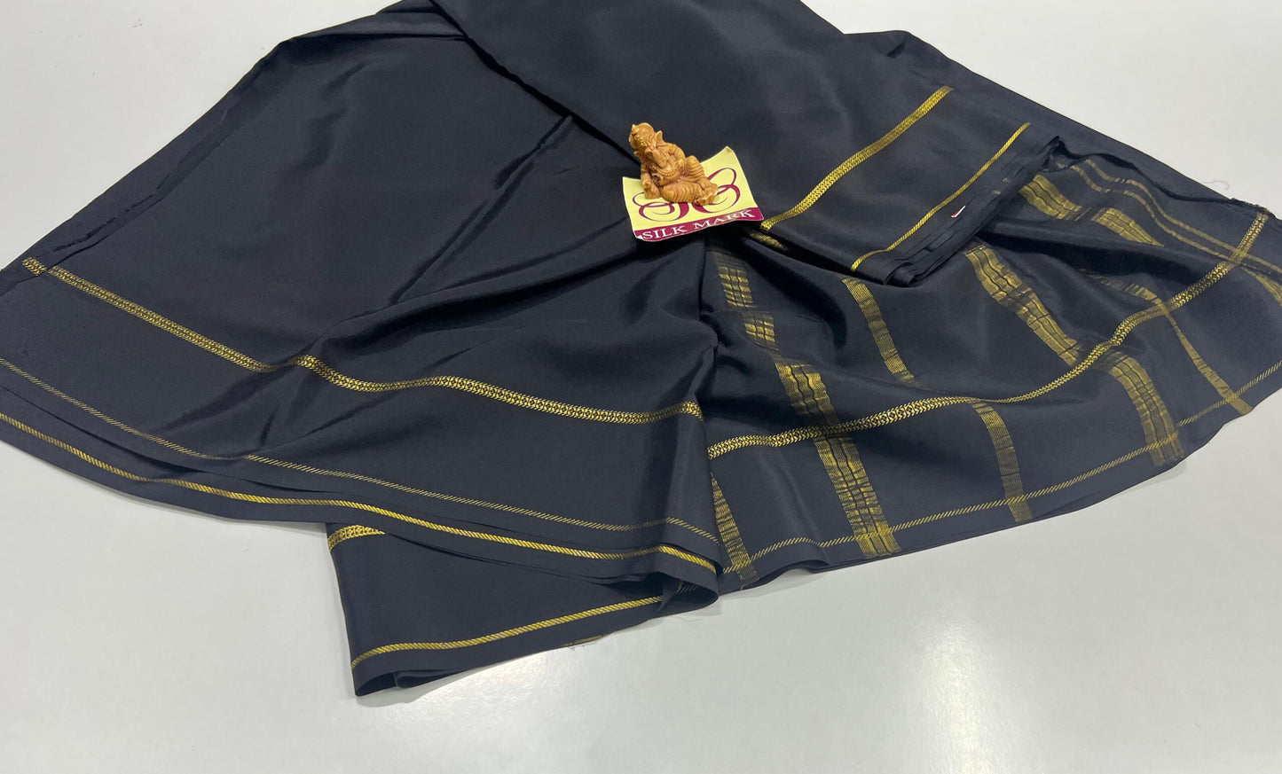 PURE ZARI MYSORE CREPE SILK SAREES WITH BLOUSE PIECE - SK-521-PZMCSSWBP
