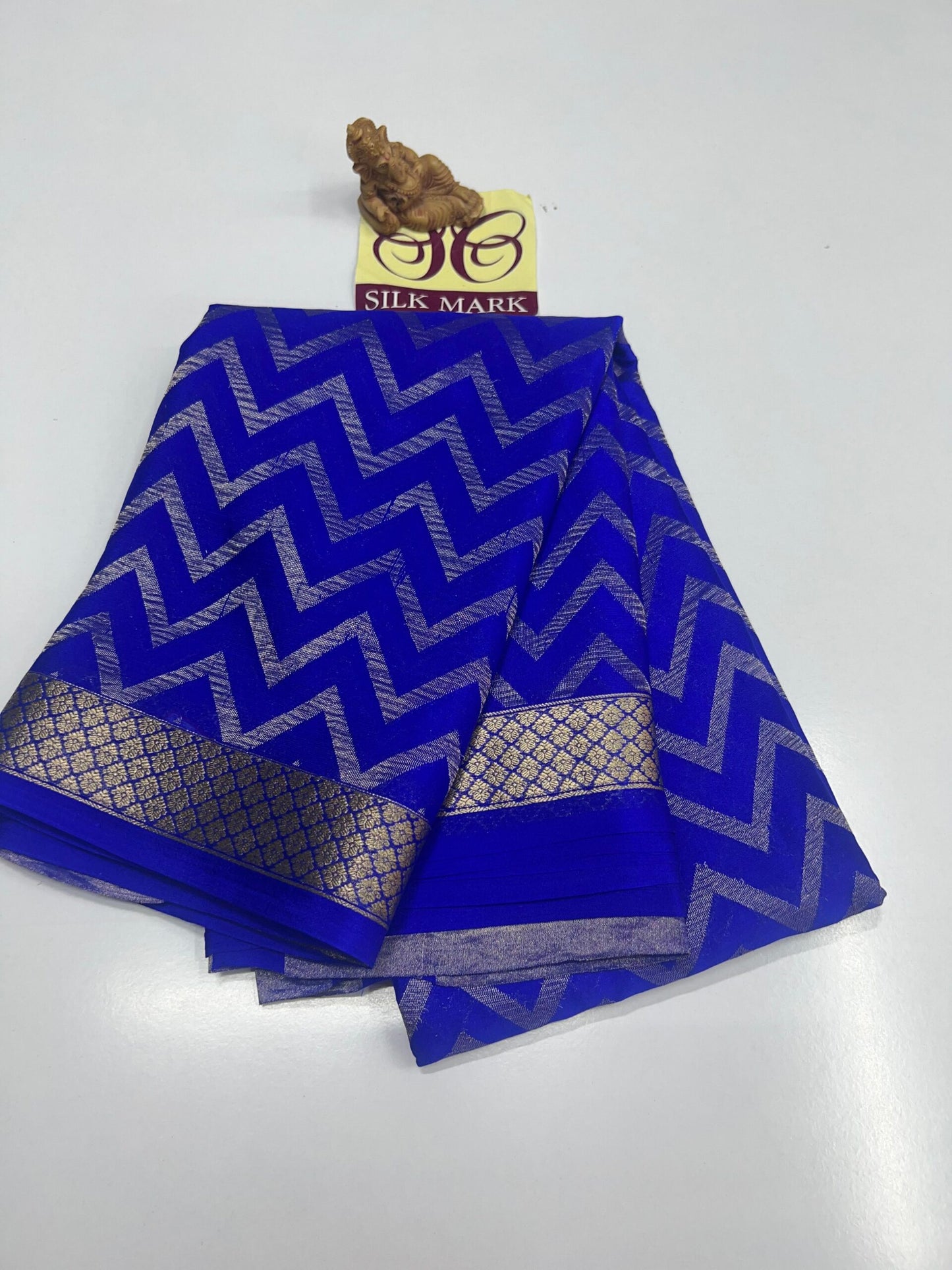 PURE MYSORE CREPE SILK SAREES WITH BLOUSE PIECE SILK MARK CERTIFIED 75 GSM THICKNESS - SK-527-PMCSSWBPSMC7GT