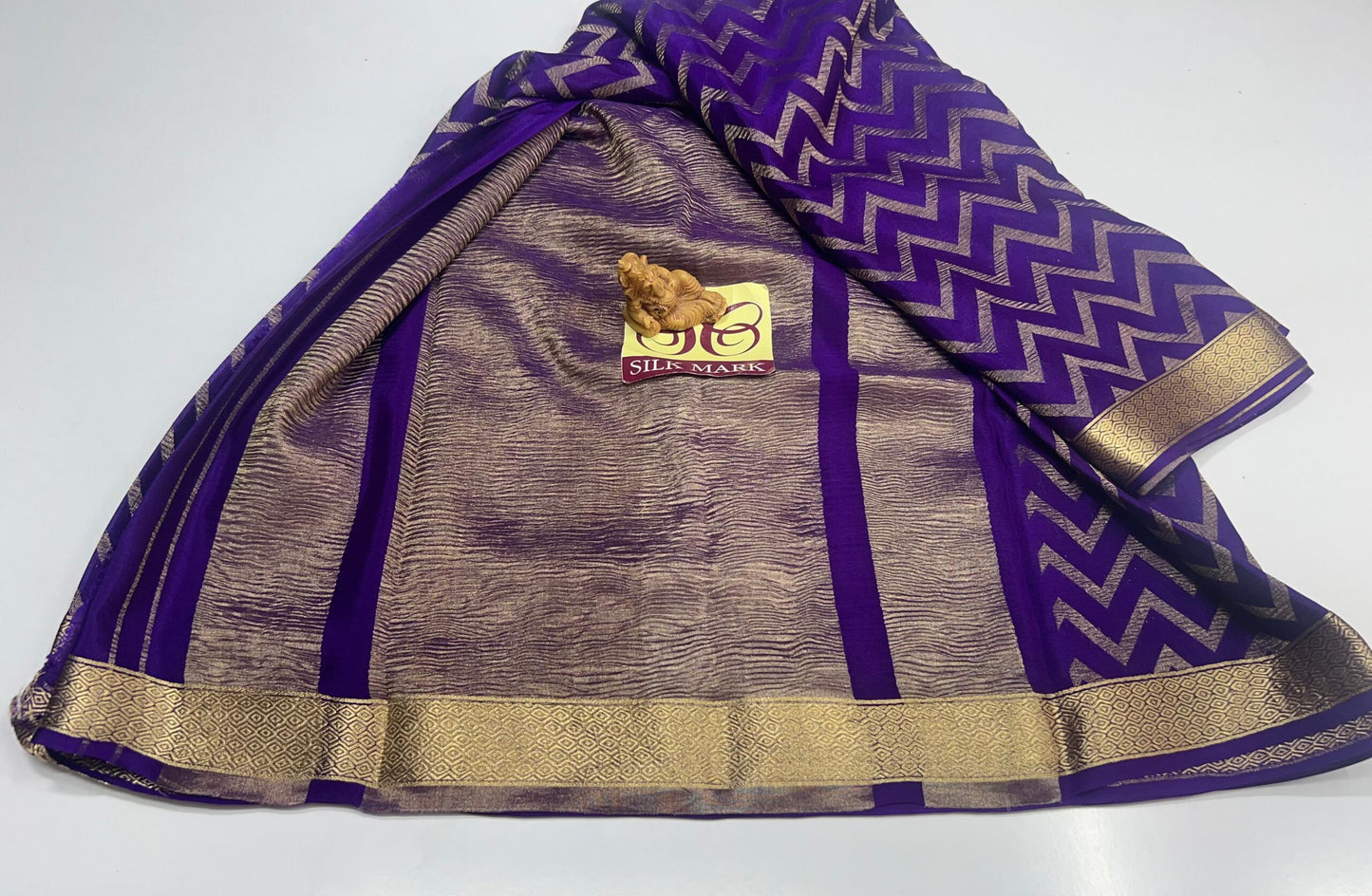 PURE MYSORE CREPE SILK SAREES WITH BLOUSE PIECE SILK MARK CERTIFIED 75 GSM THICKNESS - SK-532-PMCSSWBPSMC7GT