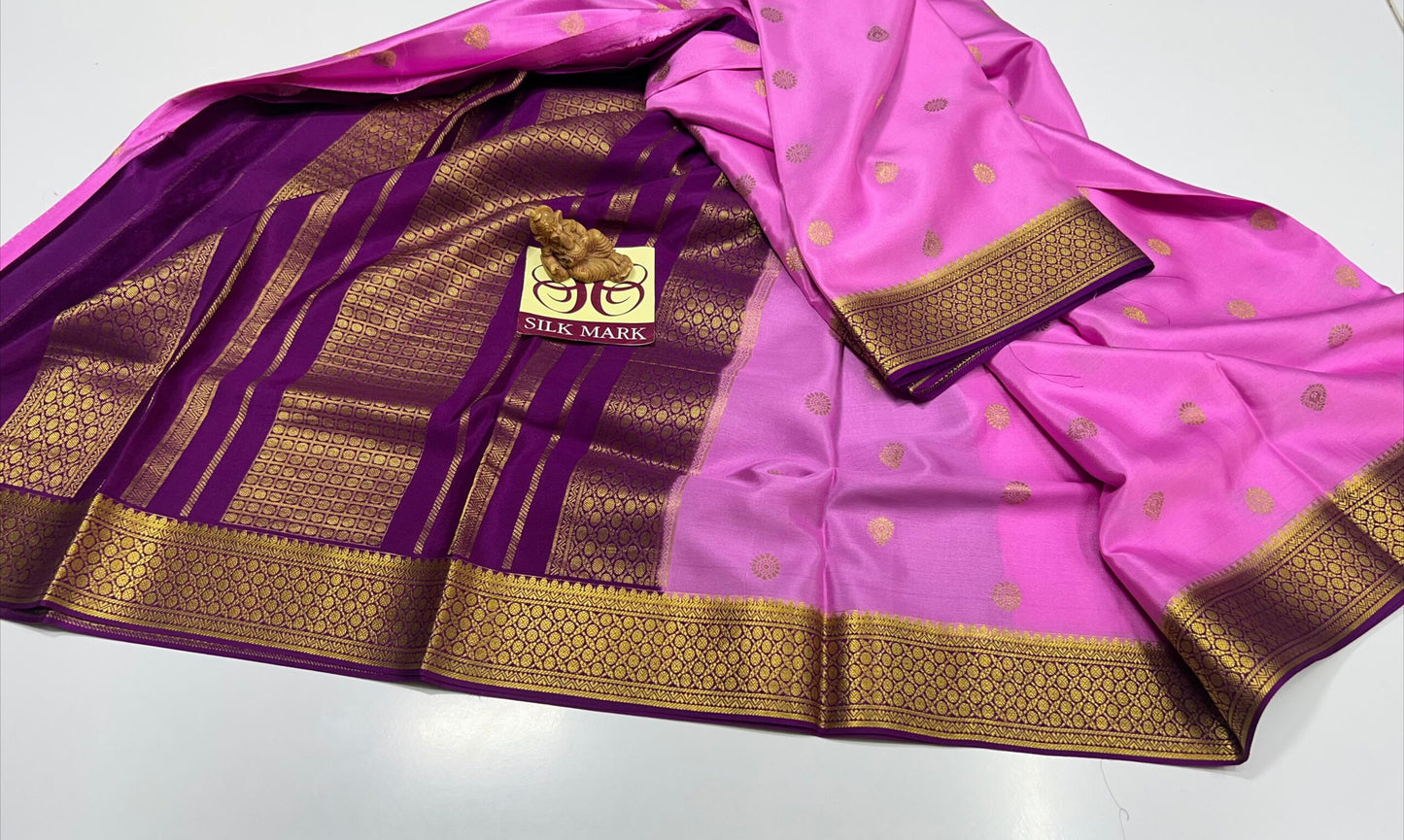 PURE MYSORE CREPE SILK WITH EMBROIDERY SAREE WITH BLOUSE PIECE - SK-529-PMCSWESWBP