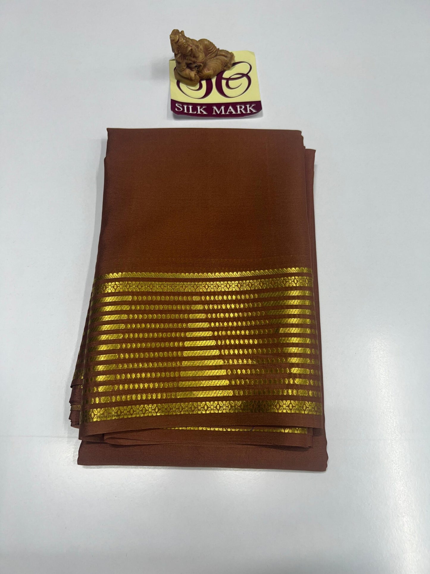 PURE MYSORE CREPE SILK SAREES WITH BLOUSE PIECE SILK MARK CERTIFIED 75 GSM THICKNESS - SK-546-PMCSSWBPSMC7GT
