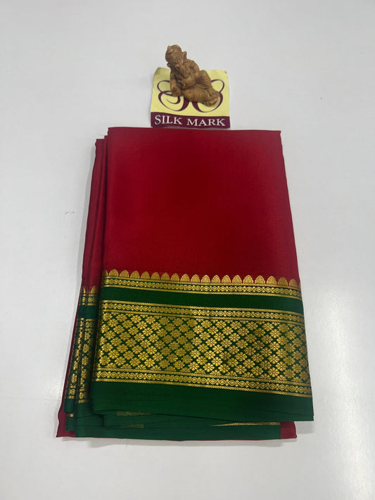 PURE MYSORE CREPE SILK SAREES WITH BLOUSE PIECE - SK-554-PMCSSWBP