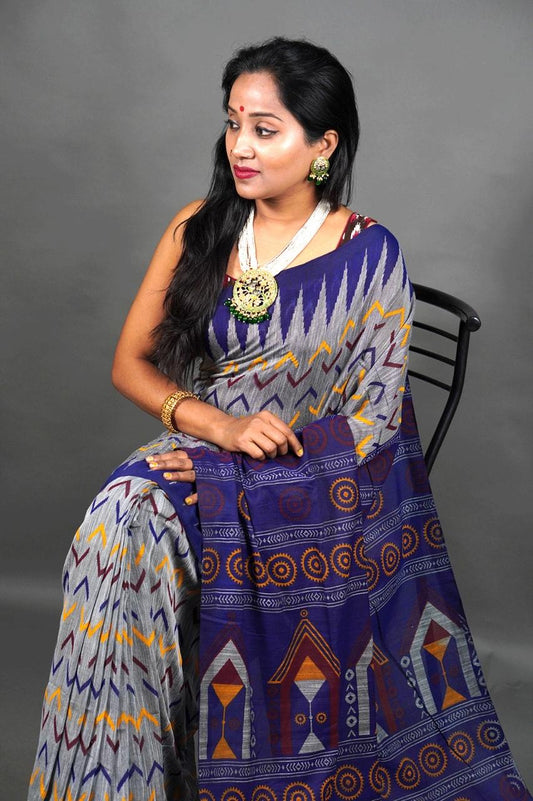 SAMBALPURI COTTON PRINT SAREE - SK-598-SCPS