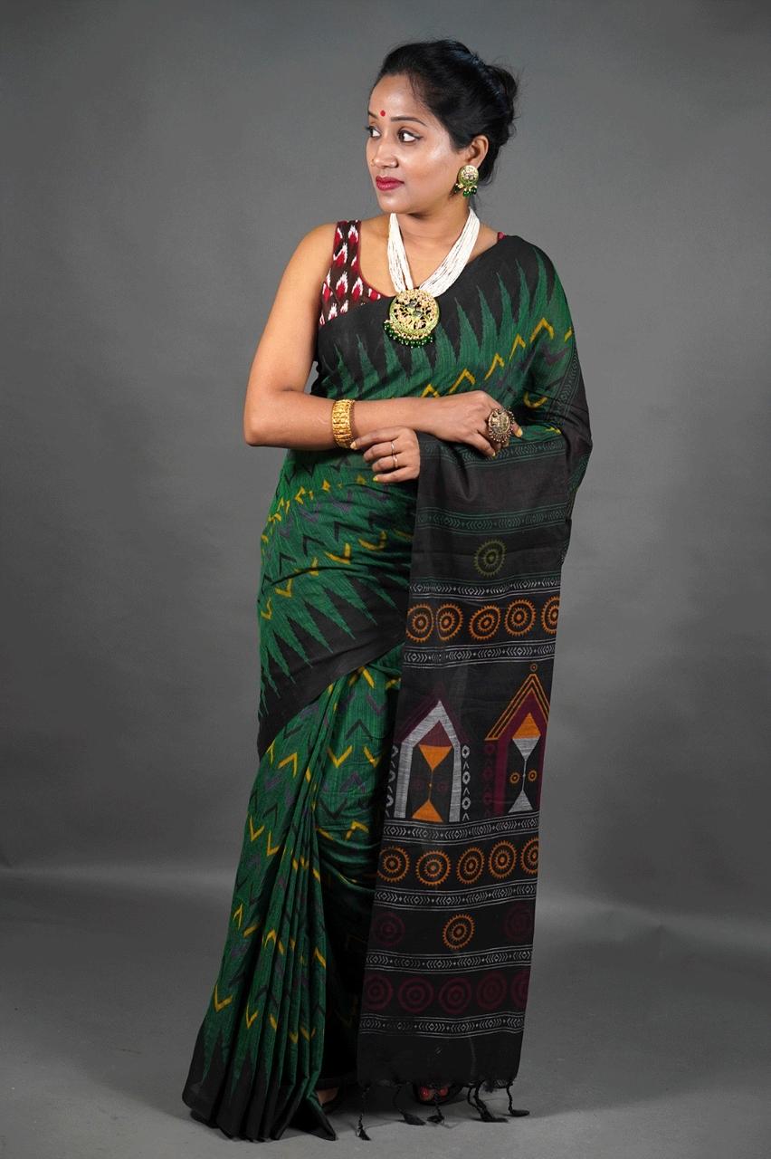 SAMBALPURI COTTON PRINT SAREE - SK-602-SCPS