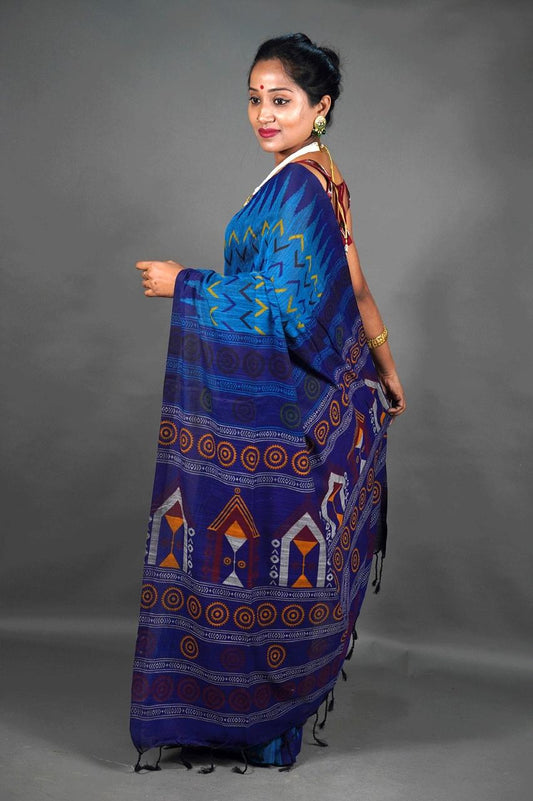 SAMBALPURI COTTON PRINT SAREE - SK-603-SCPS