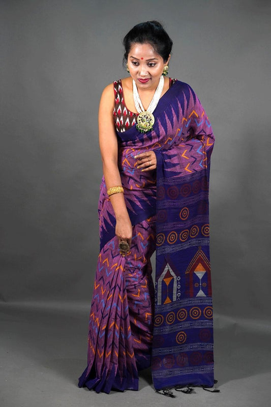 SAMBALPURI COTTON PRINT SAREE - SK-605-SCPS