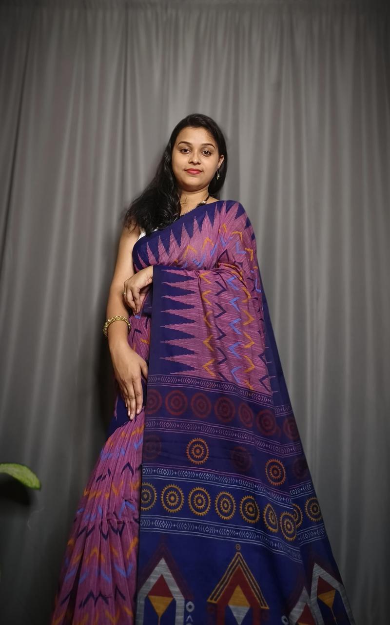 SAMBALPURI COTTON PRINT SAREE - SK-608-SCPS