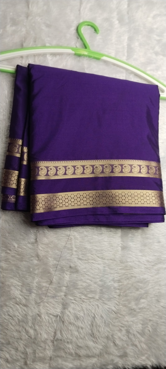 semi crepe silk saree bentex Purple