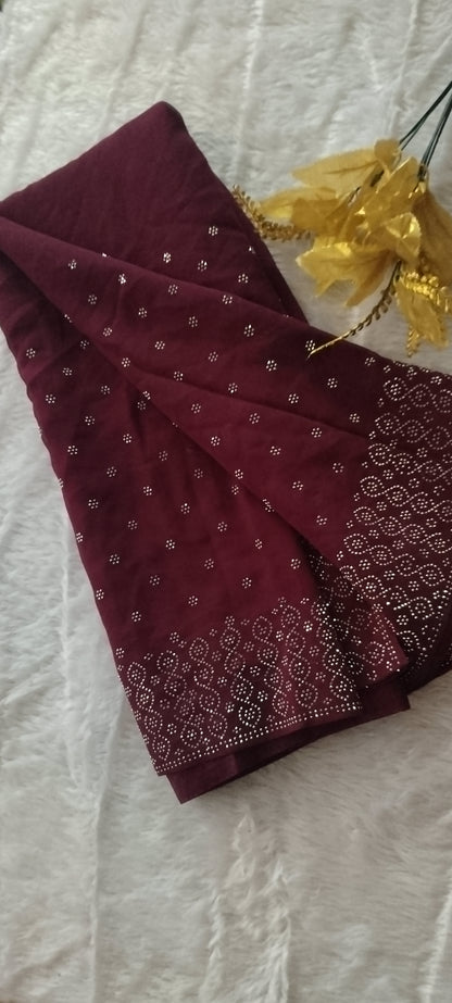 Stone work saree