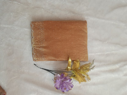 BLING BORDER REPLICA SAREES(orange gold)