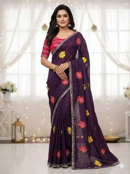 Floral Butti Designer Saree