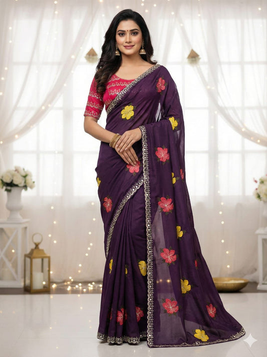 Floral Butti Designer Saree