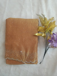 BLING BORDER REPLICA SAREES(orange gold)