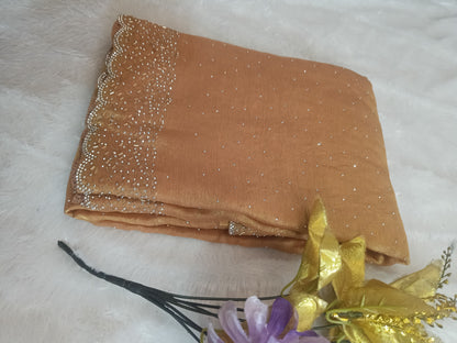 BLING BORDER REPLICA SAREES(orange gold)