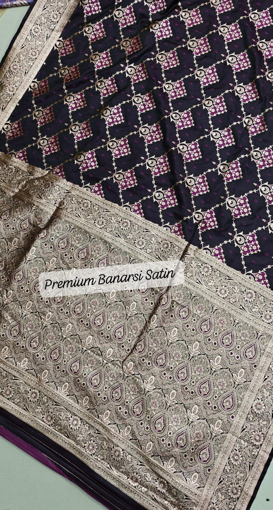 PURE BANARASI SATIN SILK SAREE - SK-21-PBSSS