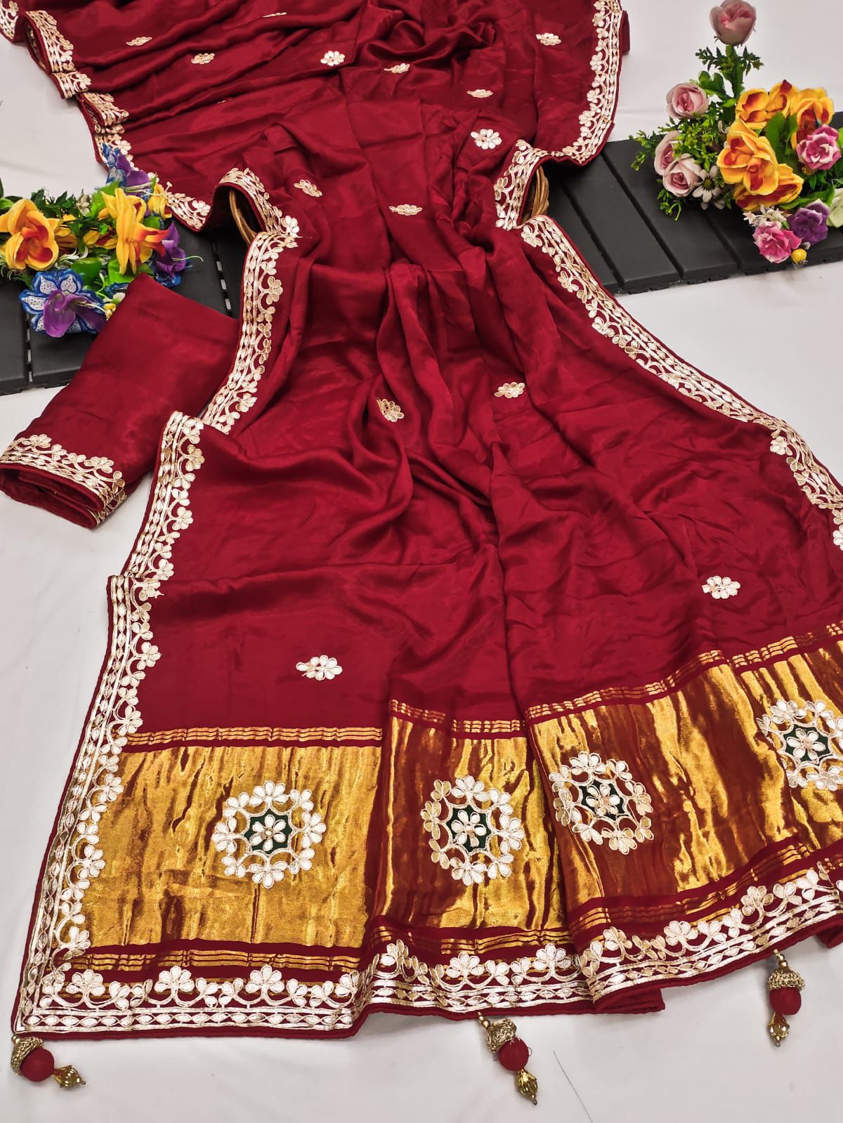 RED REGAL GAJJI SILK SAREE - SK-41-RRGSS