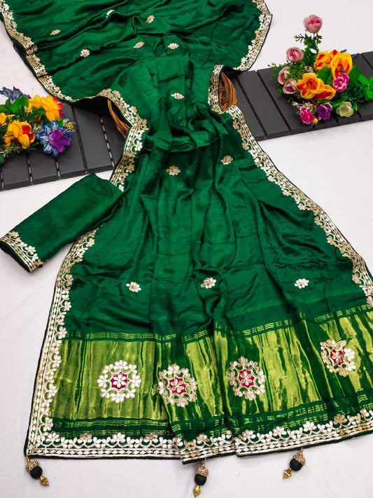 GREEN REGAL GAJJI SILK SAREE - SK-34-GRGSS